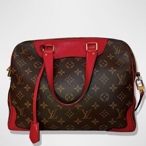 Louis Vuitton Monogram Shoulder Bag in Brown and Red